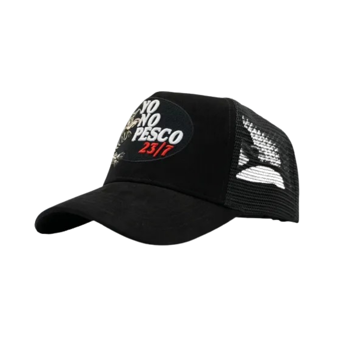 DANDY HATS x OSCAR ORTIZ "YO NO PESCO 23/7" BLACK IN BLACK FIRTS DROP