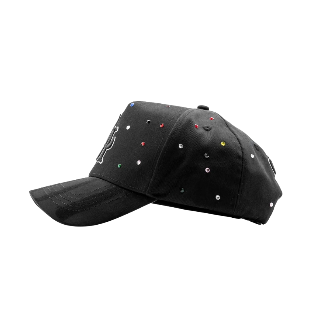 DANDY HATS "LA" BLACK RAINBOW CRYSTALS"