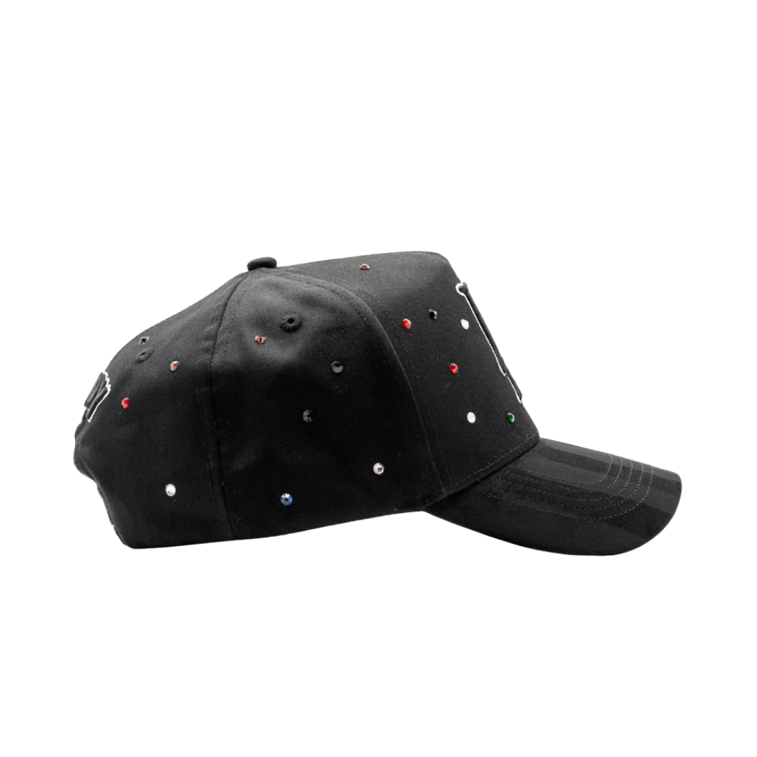 DANDY HATS "LA" BLACK RAINBOW CRYSTALS"